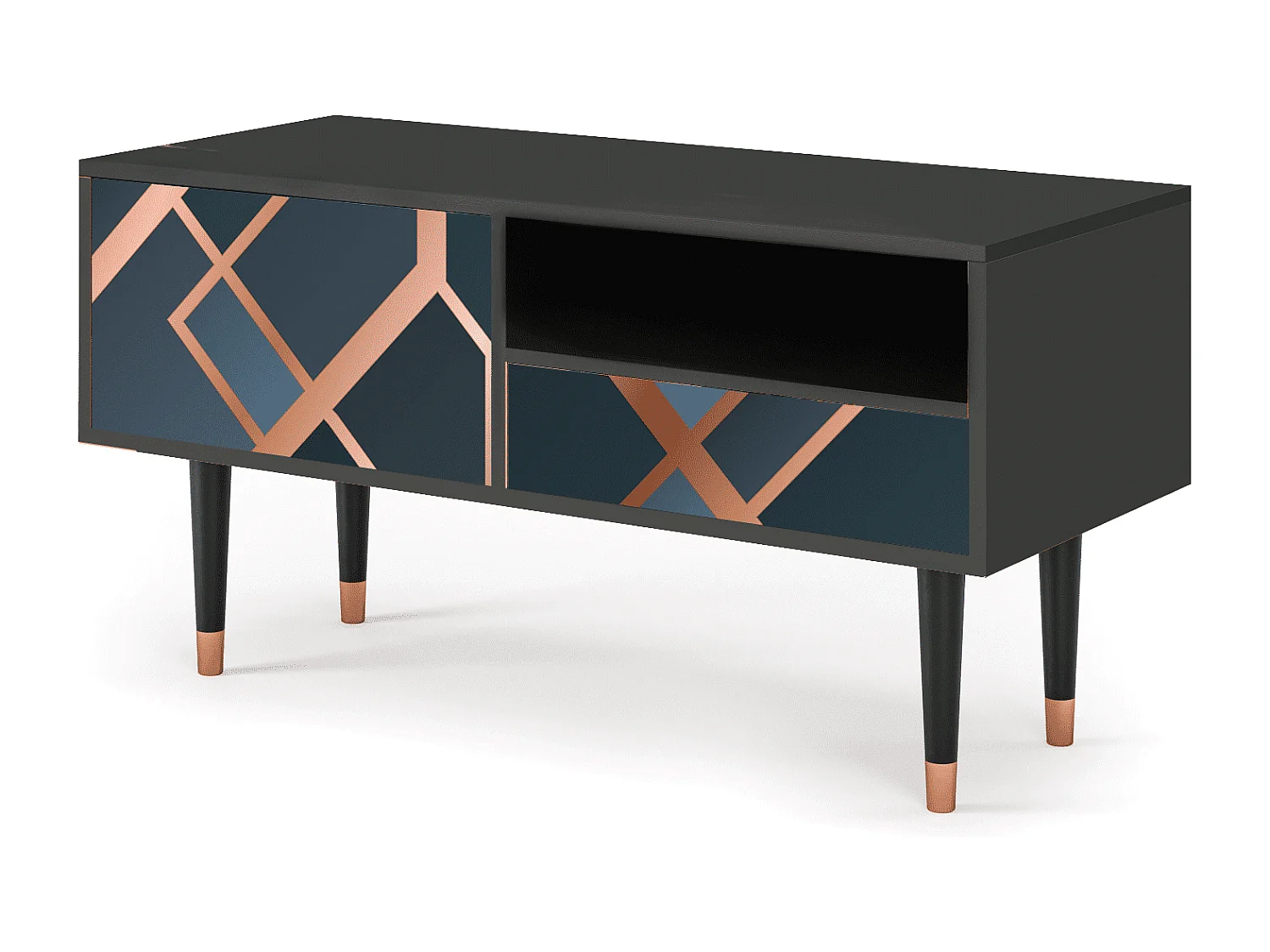 Meuble TV - 115х59х48 cm - T3 - Ashy 1920', Anthracite