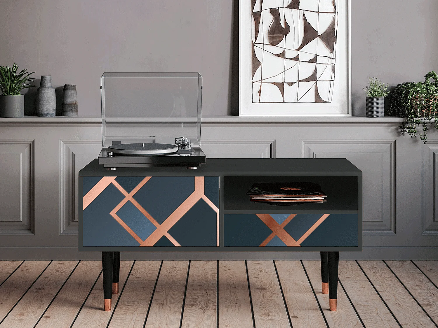 Mueble de TV - 115х59х48 cm - T3 - Ashy 1920', Antracita