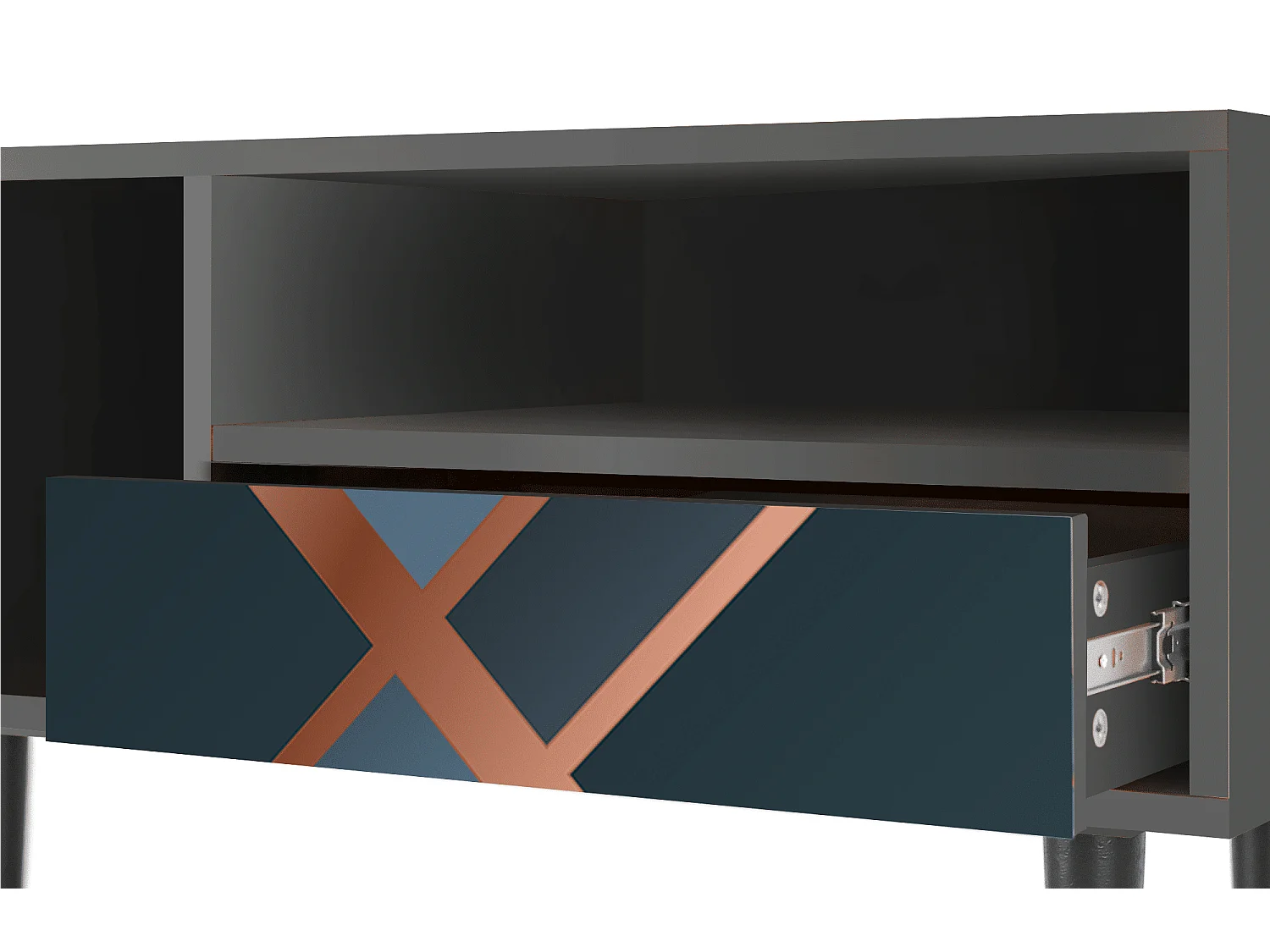 Mueble de TV - 115х59х48 cm - T3 - Ashy 1920', Antracita