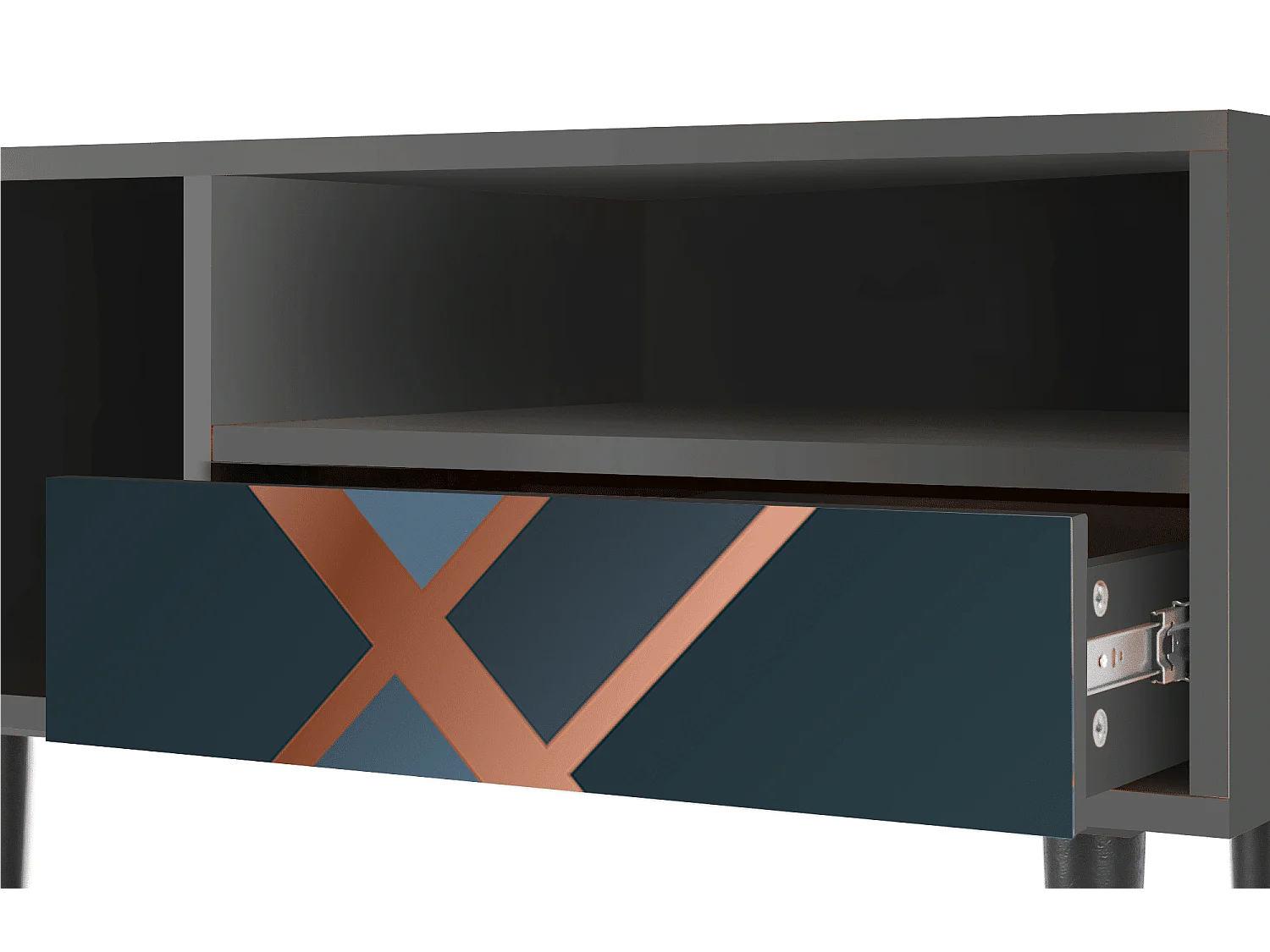 Meuble TV - 115х59х48 cm - T3 - Ashy 1920', Anthracite