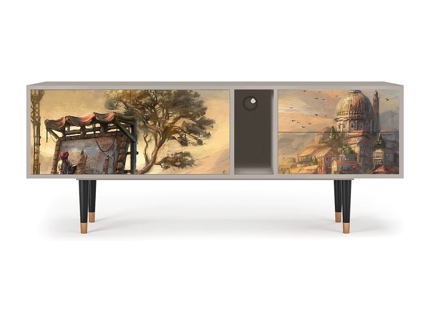 Szafka RTV - 170х69х48 cm - T1 - Venice, Piaskowy