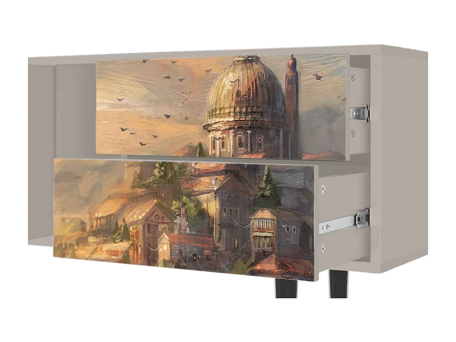 Szafka RTV - 170х69х48 cm - T1 - Venice, Piaskowy