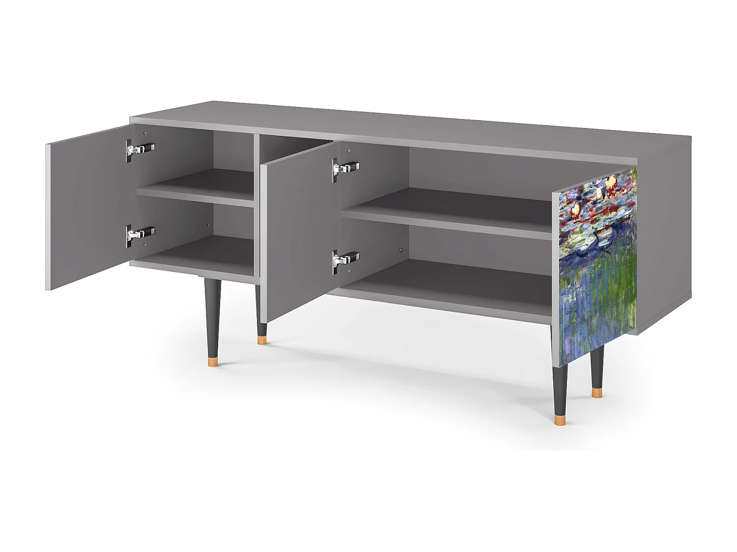 Meuble TV - 150х69х41 cm - T5 - The water lily pond  , Gris