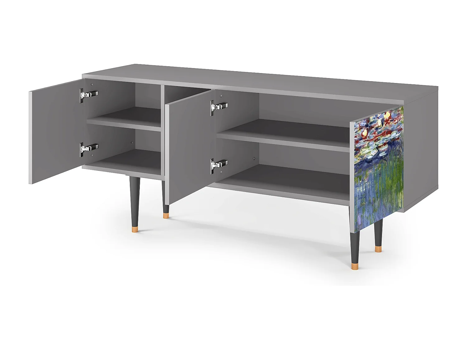 TV-meubel - 150х69х41 cm - T5 - The water lily pond  , Grijs