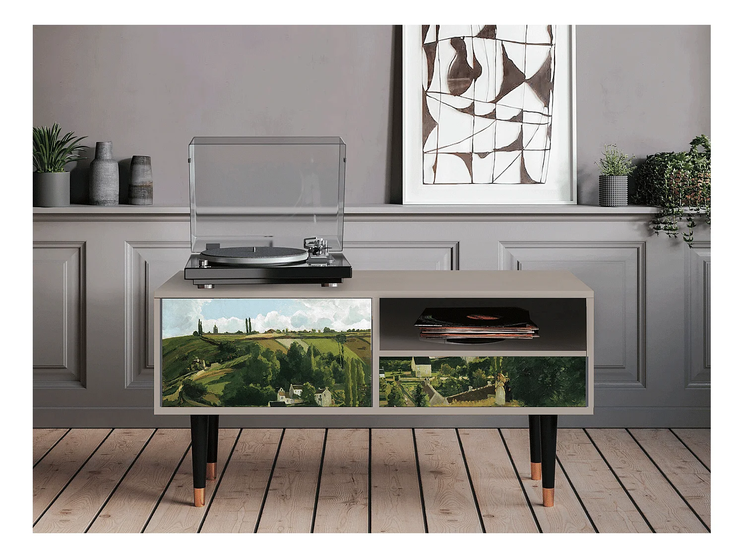 Mobile TV - 115х59х48 cm - T3 - Jalais Hill by Pissarro, Sabbia