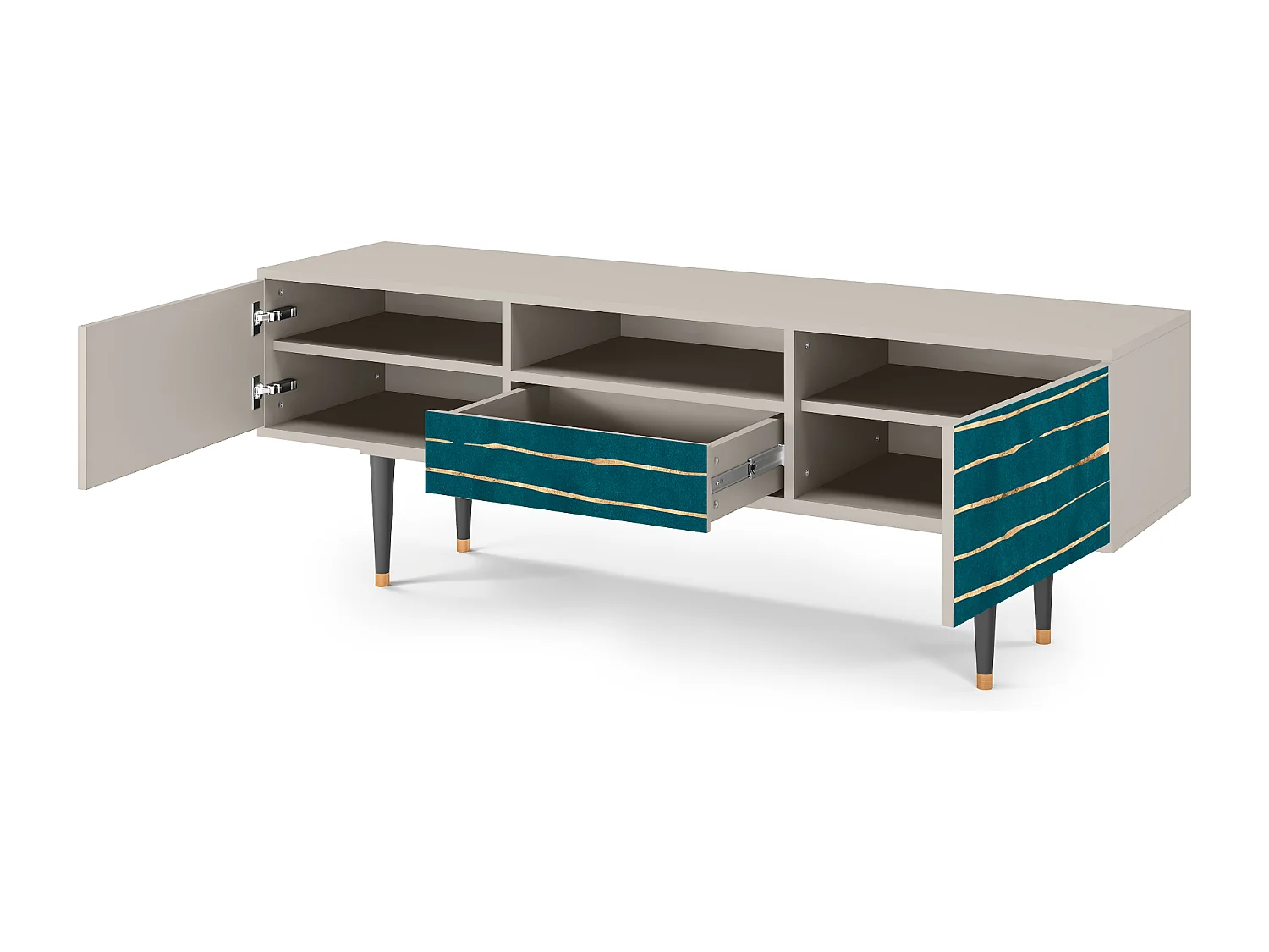 Szafka RTV - 170х59х41 cm - T6 - Ocean Drive, Piaskowy