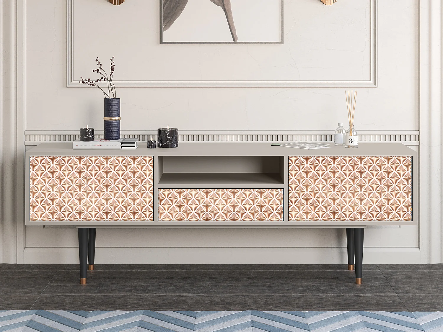 Meuble TV - 170х59х41 cm - T6 - Pastel Sunrise, Sable