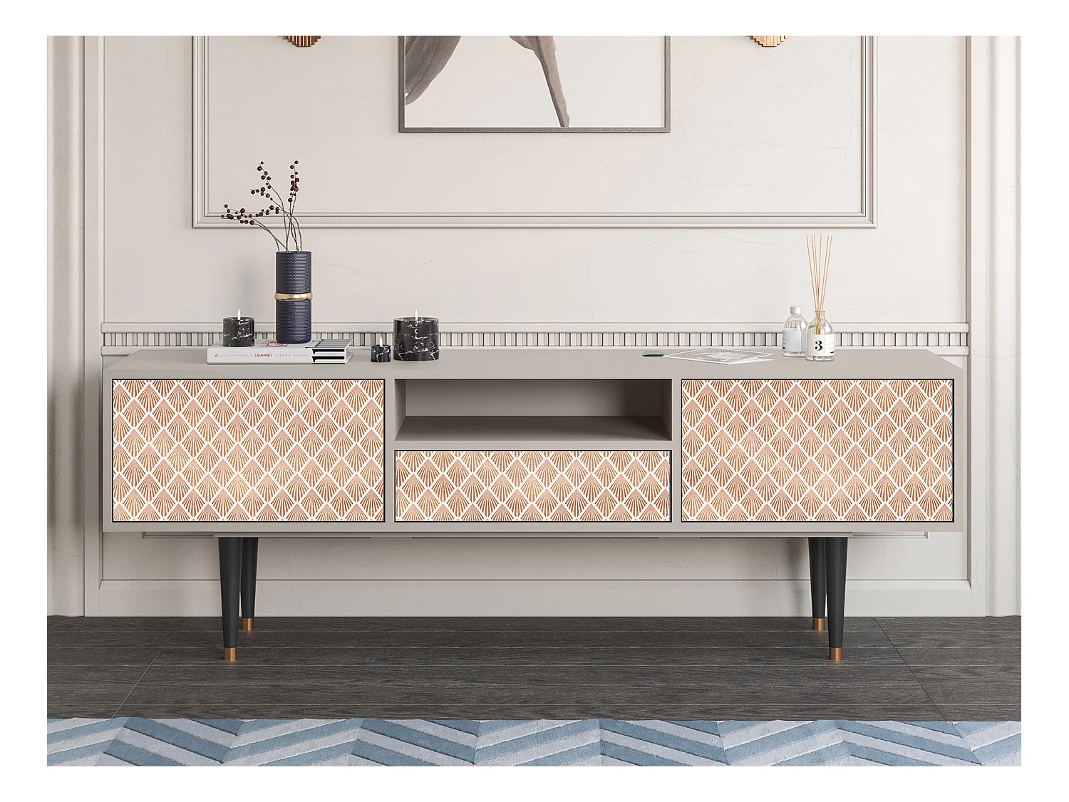 Meuble TV - 170х59х41 cm - T6 - Pastel Sunrise, Sable