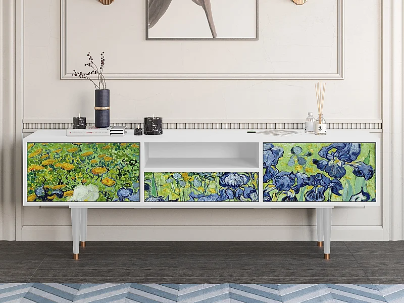 TV-Möbel - 170х59х41 cm - T6 - Irises , Weiß