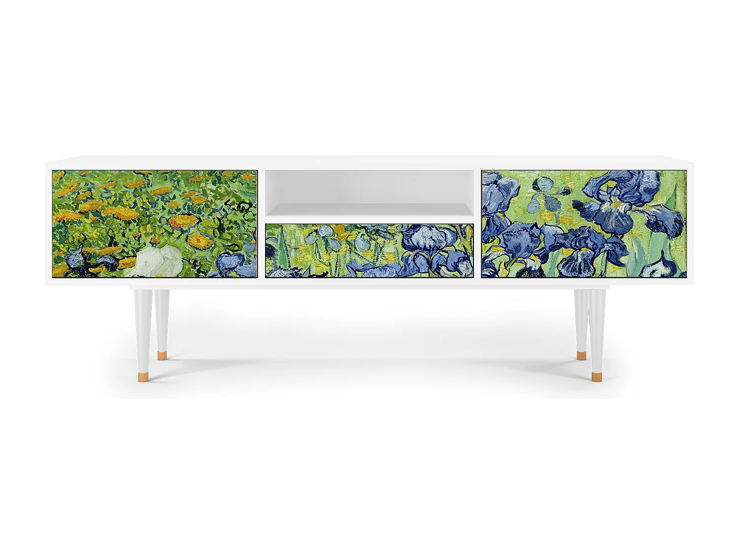 Mueble de TV - 170х59х41 cm - T6 - Irises , Blanco
