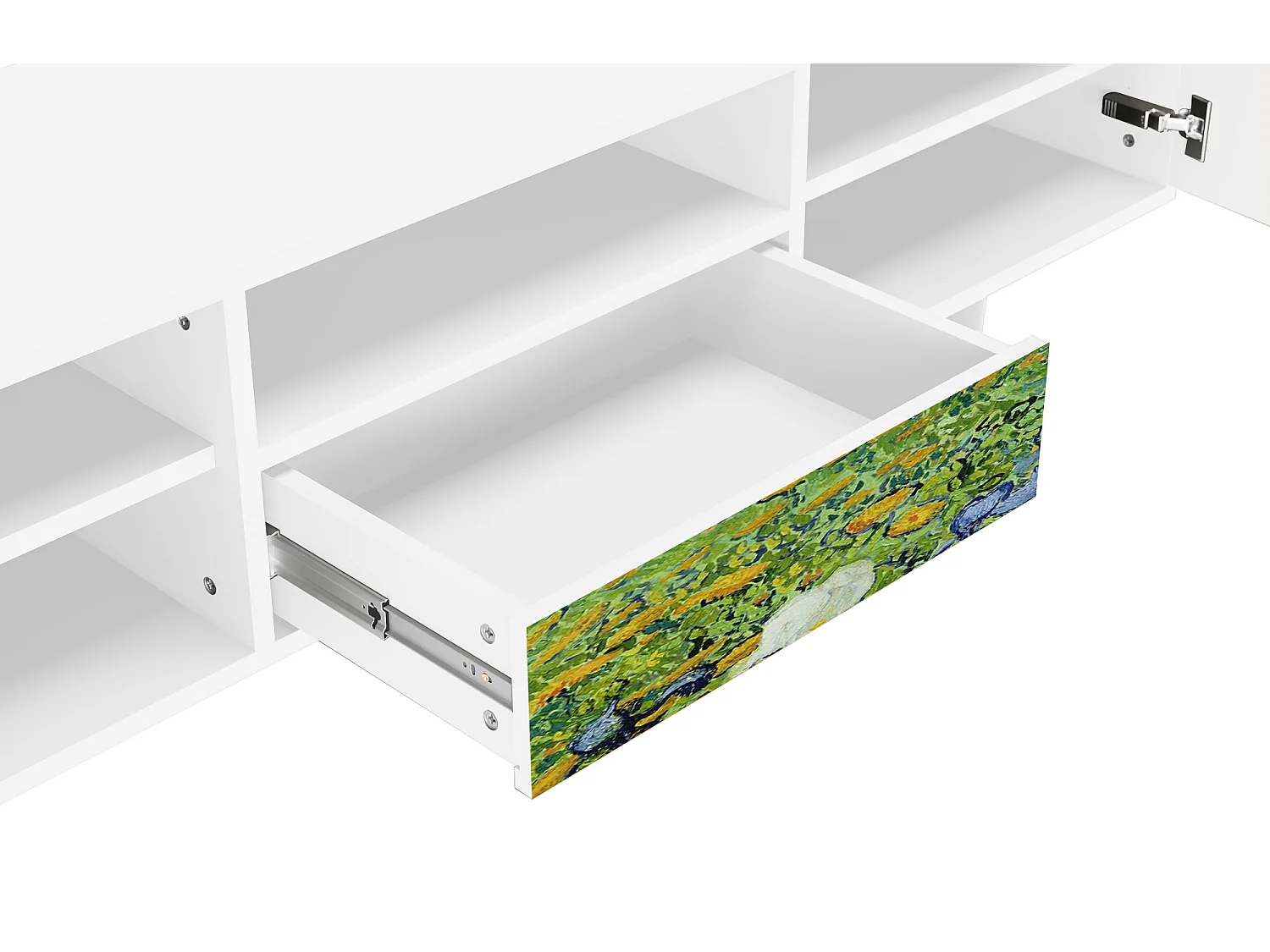Mueble de TV - 170х59х41 cm - T6 - Irises , Blanco