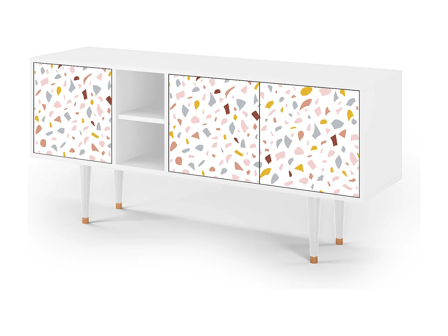 Mueble de TV - 150х69х41 cm - T5 - Marmelade Cheese, Blanco