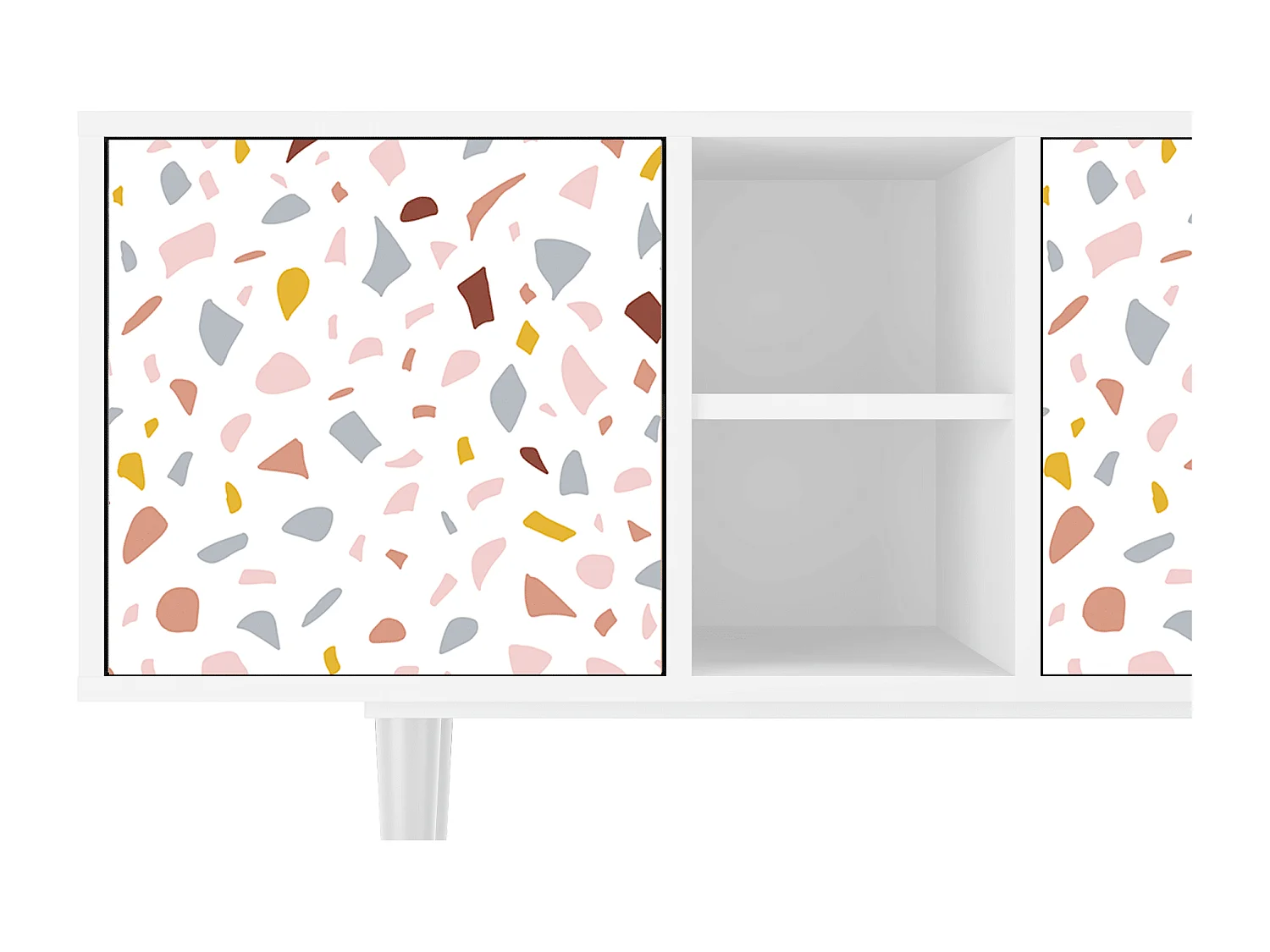 Mueble de TV - 150х69х41 cm - T5 - Marmelade Cheese, Blanco