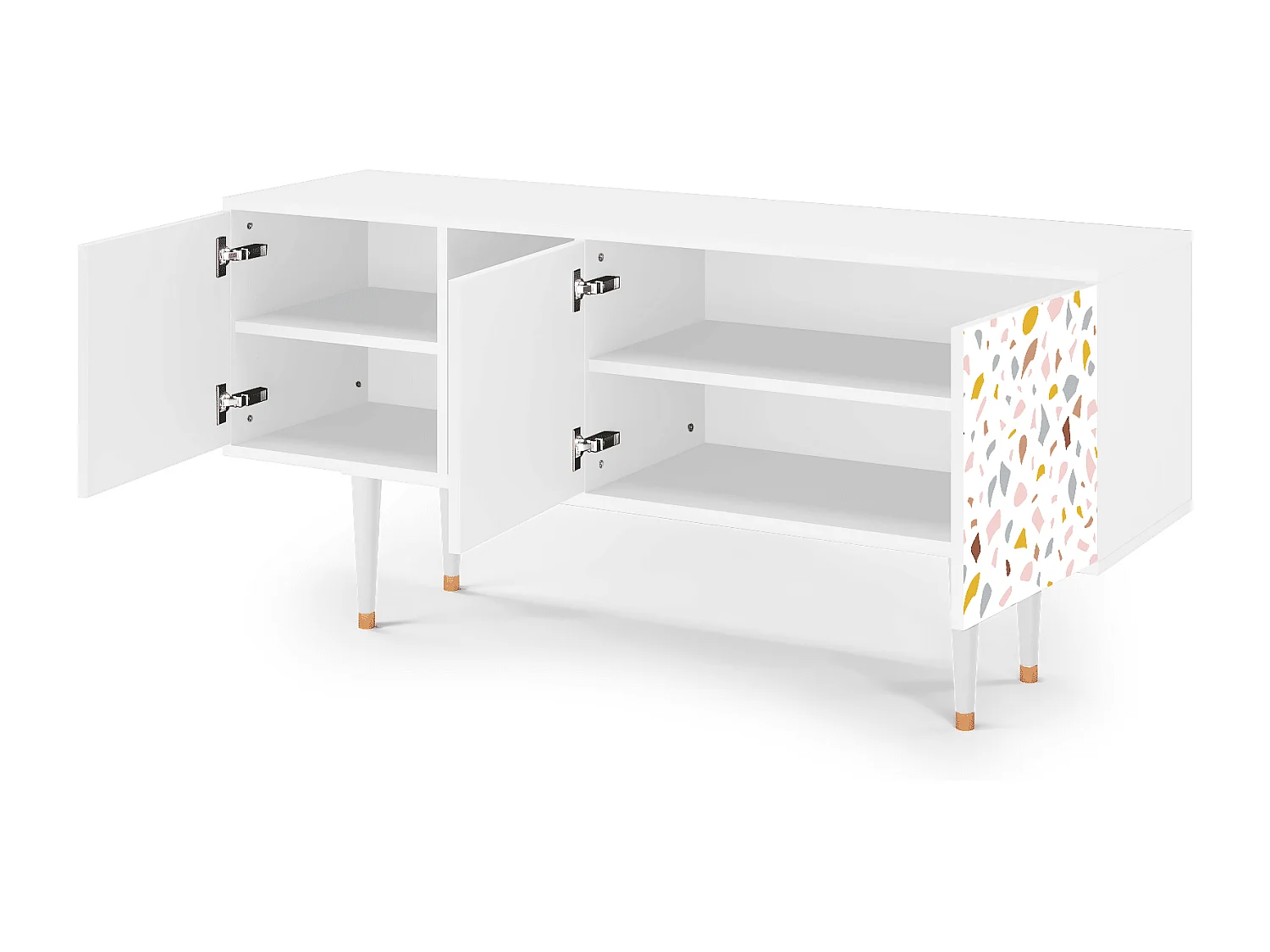 Mueble de TV - 150х69х41 cm - T5 - Marmelade Cheese, Blanco