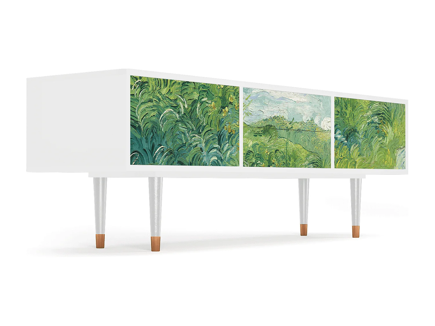 Meuble TV - 170х59х48 cm - T4 - Green Wheat Fields, Blanc