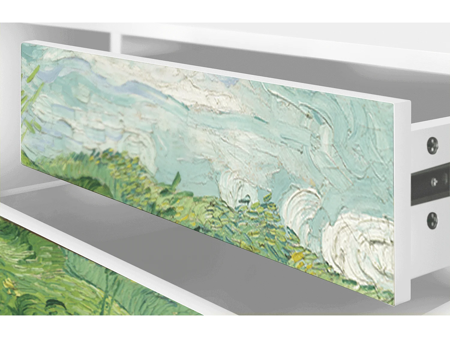 Szafka RTV - 170х59х48 cm - T4 - Green Wheat Fields, Biały