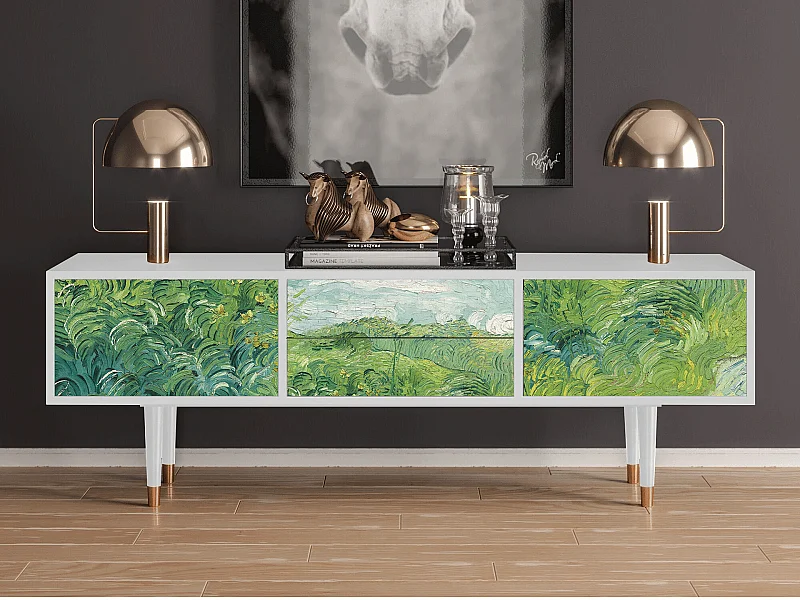 TV-meubel - 170х59х48 cm - T4 - Green Wheat Fields, Wit