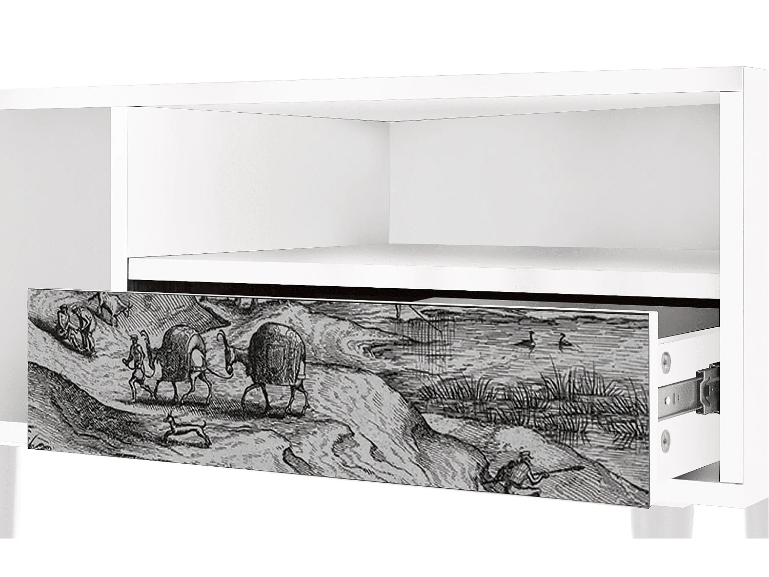 Meuble TV - 115х59х48 cm - T3 - Rusticorum, Blanc