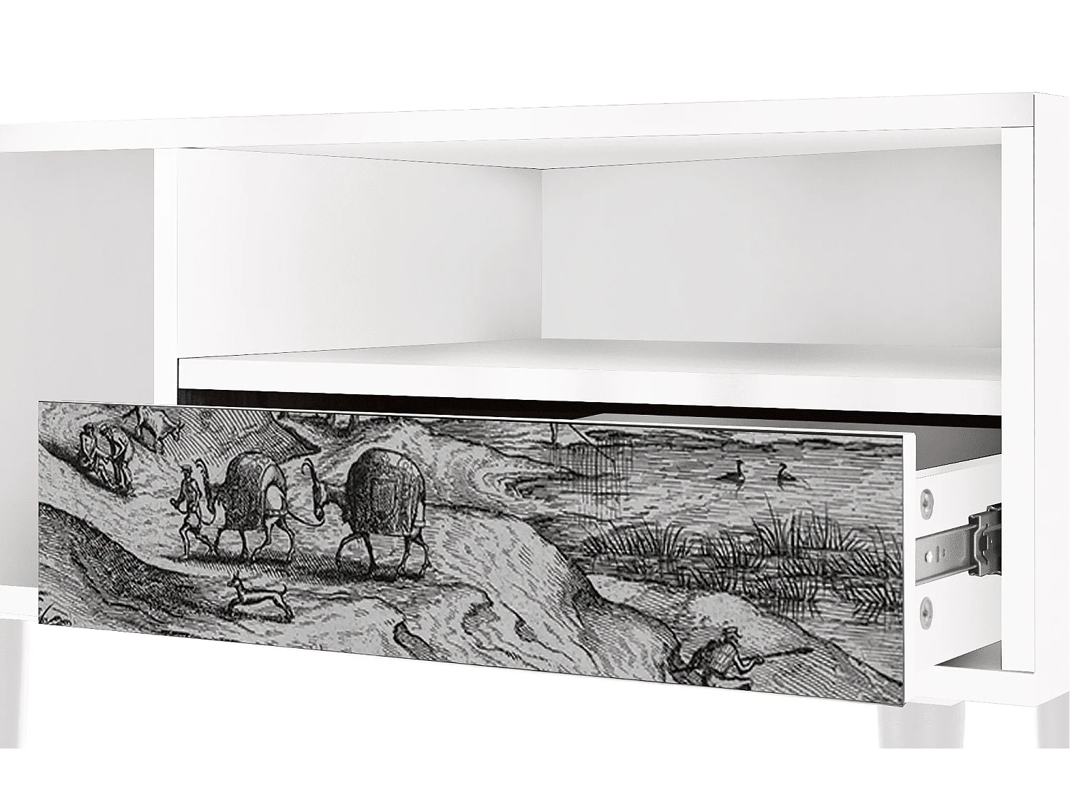 Szafka RTV - 115х59х48 cm - T3 - Rusticorum, Biały