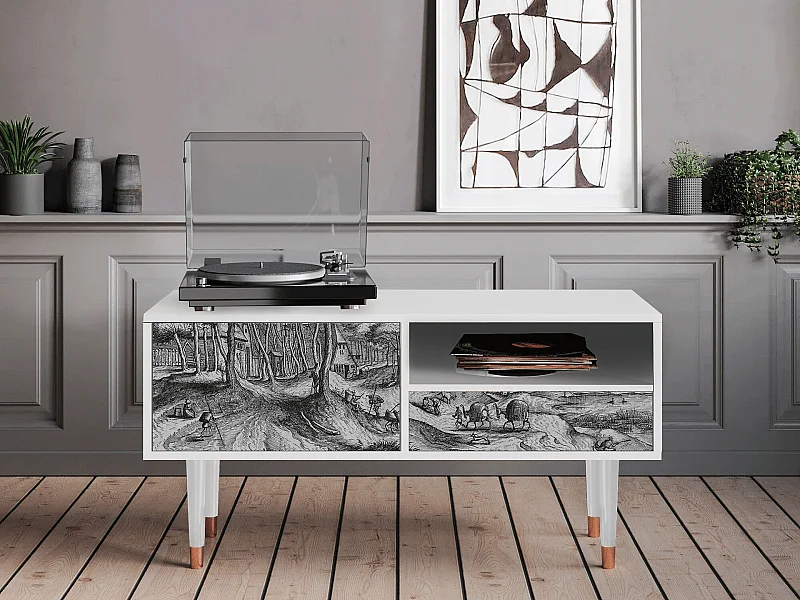 Szafka RTV - 115х59х48 cm - T3 - Rusticorum, Biały