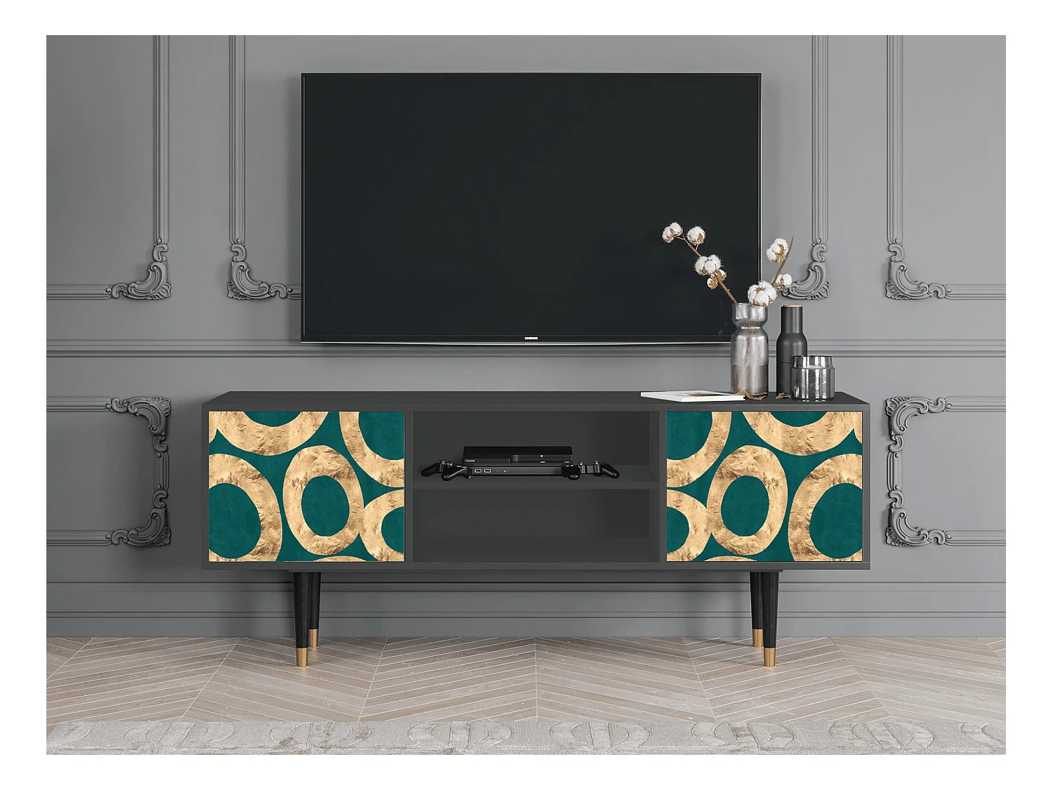 Meuble TV - 170х69х48 cm - T2 - Zircon Sphere, Anthracite