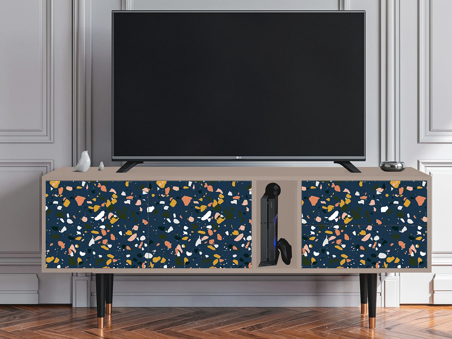 Meuble TV - 170х69х48 cm - T1 - Night Sky Langhterns, Latte