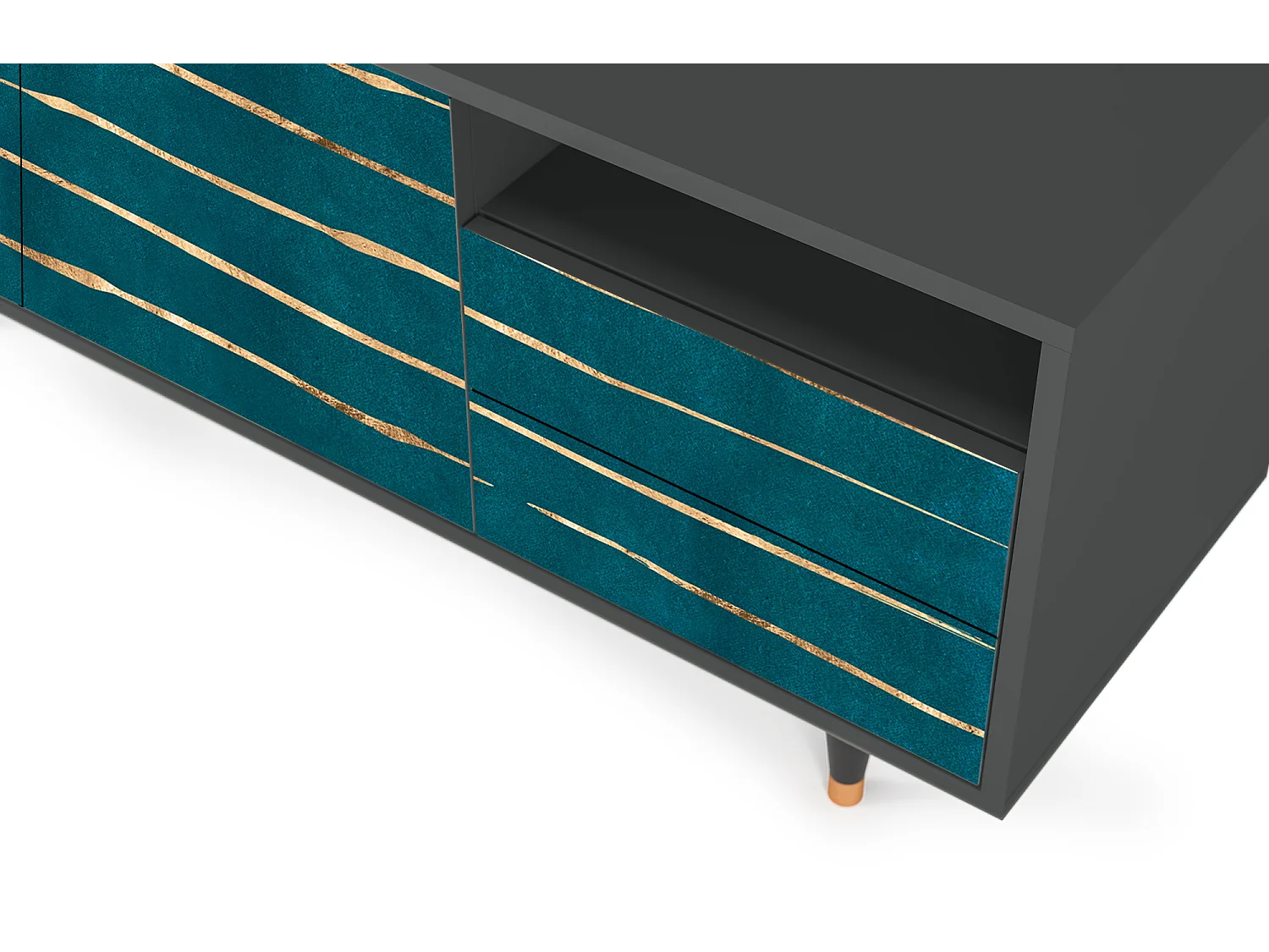 Mueble de TV - 125х56х41 cm - T7 - Ocean Drive, Antracita