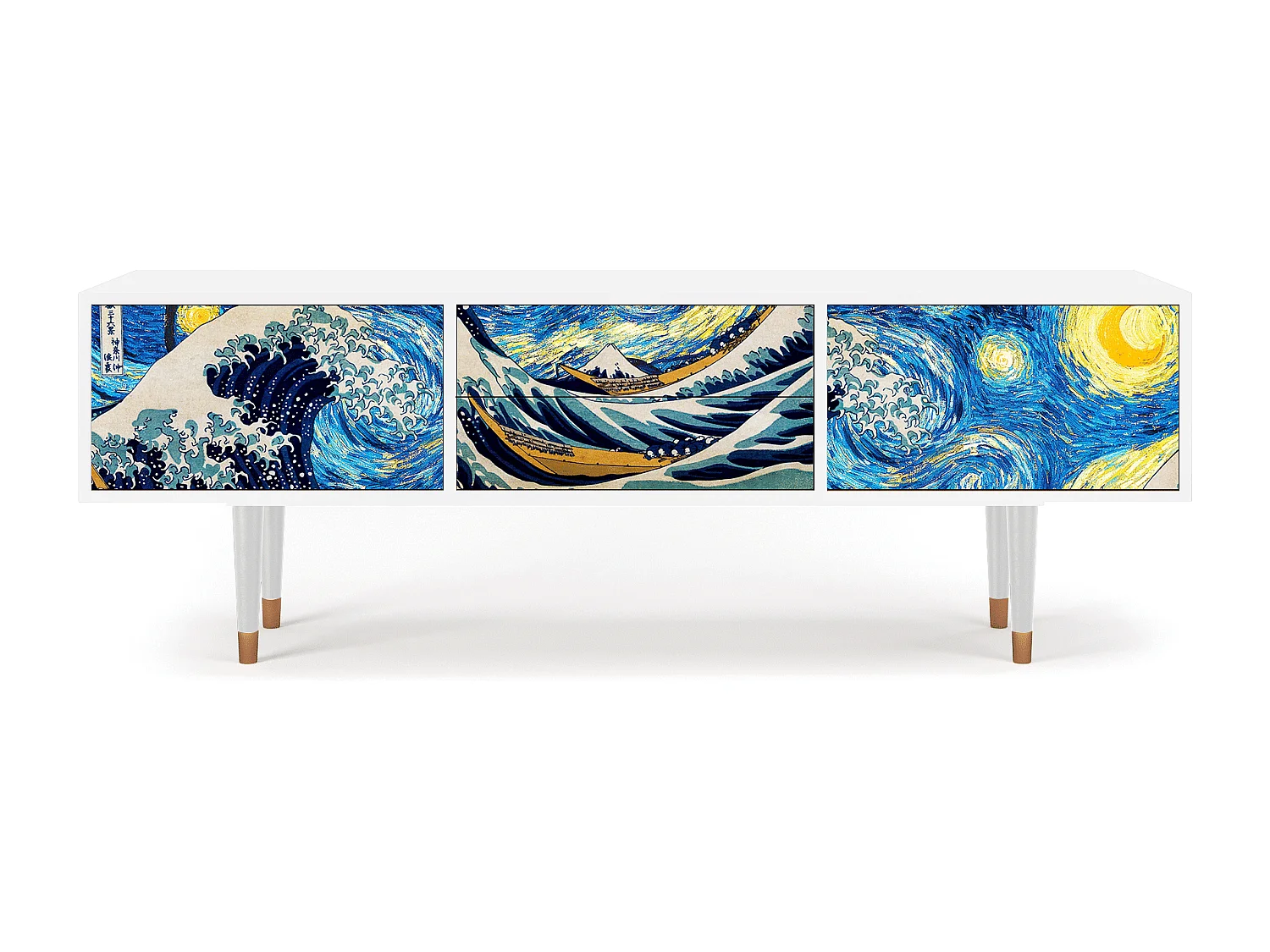 Szafka RTV - 170х59х48 cm - T4 - Great Wave, Biały