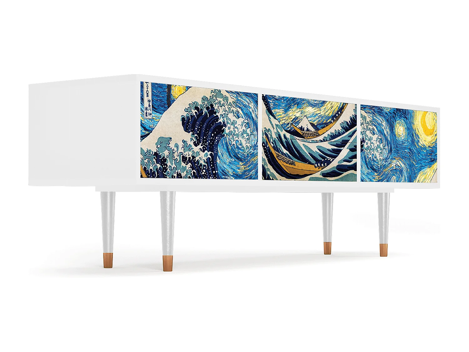 Szafka RTV - 170х59х48 cm - T4 - Great Wave, Biały
