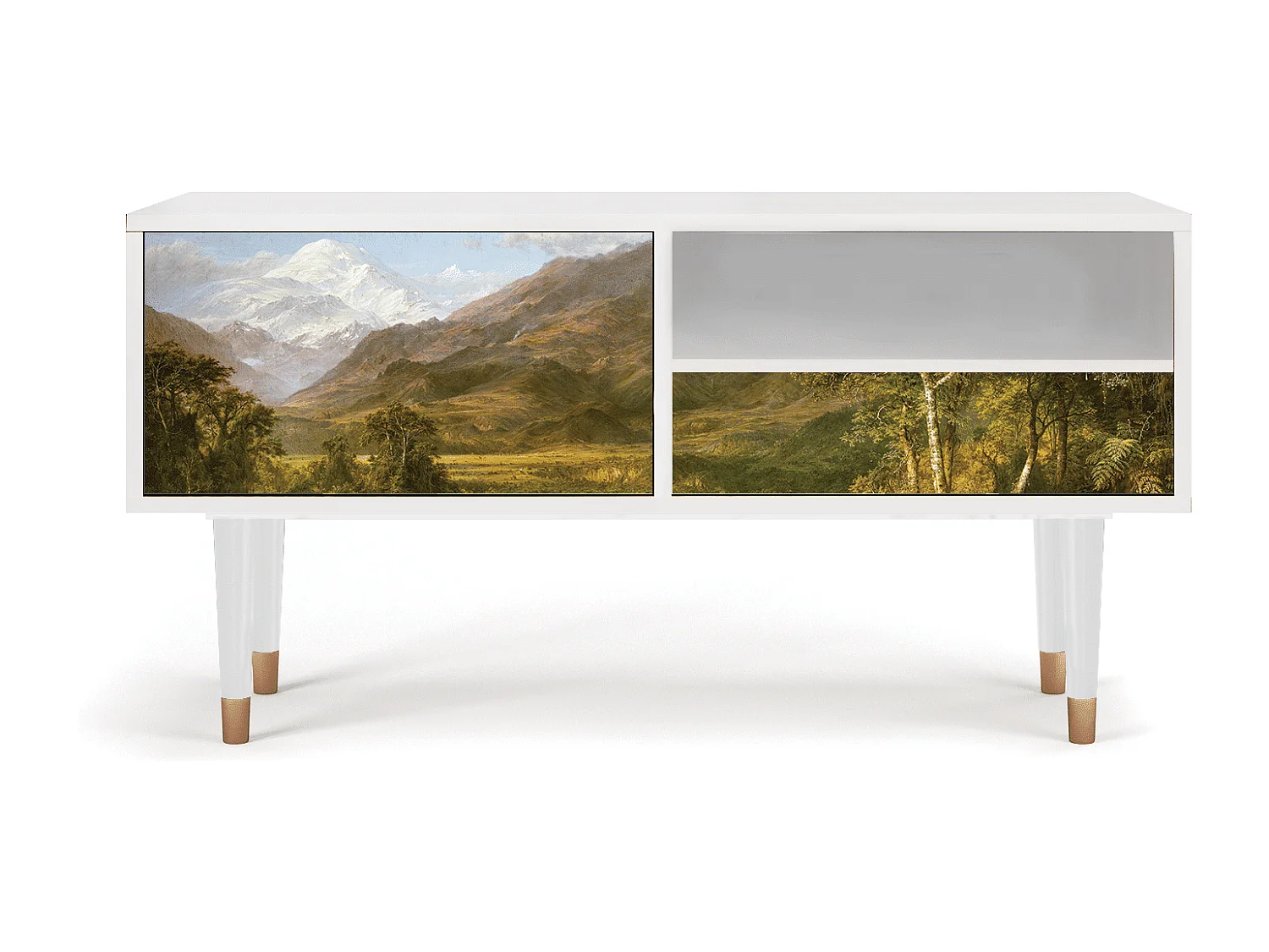 Meuble TV - 115х59х48 cm - T3 - The Heart of the Andes , Blanc