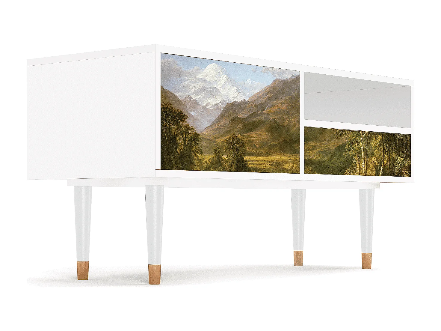 Meuble TV - 115х59х48 cm - T3 - The Heart of the Andes , Blanc