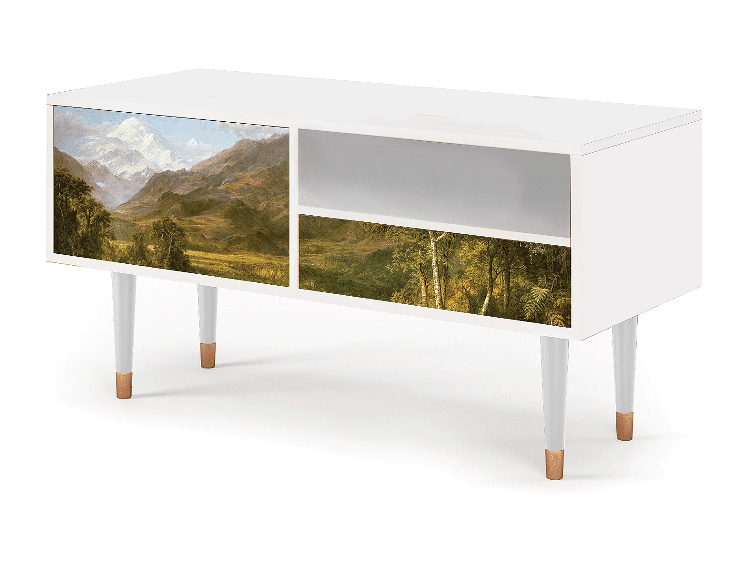 Mobile TV - 115х59х48 cm - T3 - The Heart of the Andes , Bianco