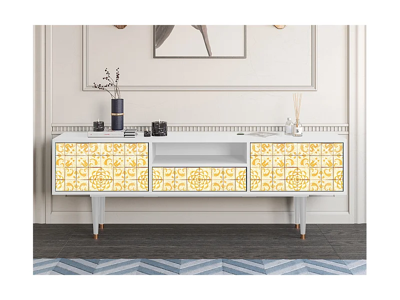 TV-Möbel - 170х59х41 cm - T6 - Sunshiny Tile, Weiß