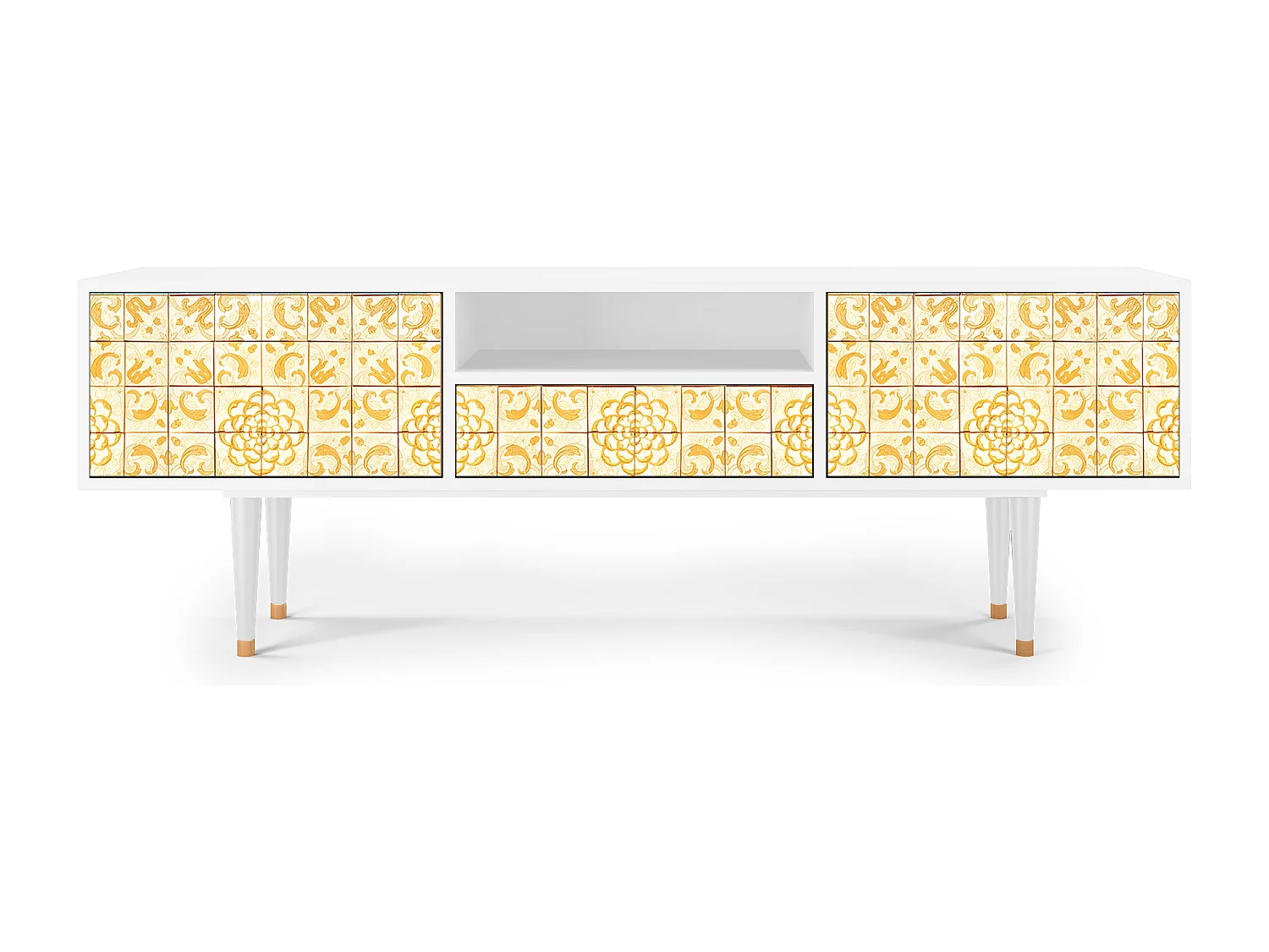 Mueble de TV - 170х59х41 cm - T6 - Sunshiny Tile, Branco