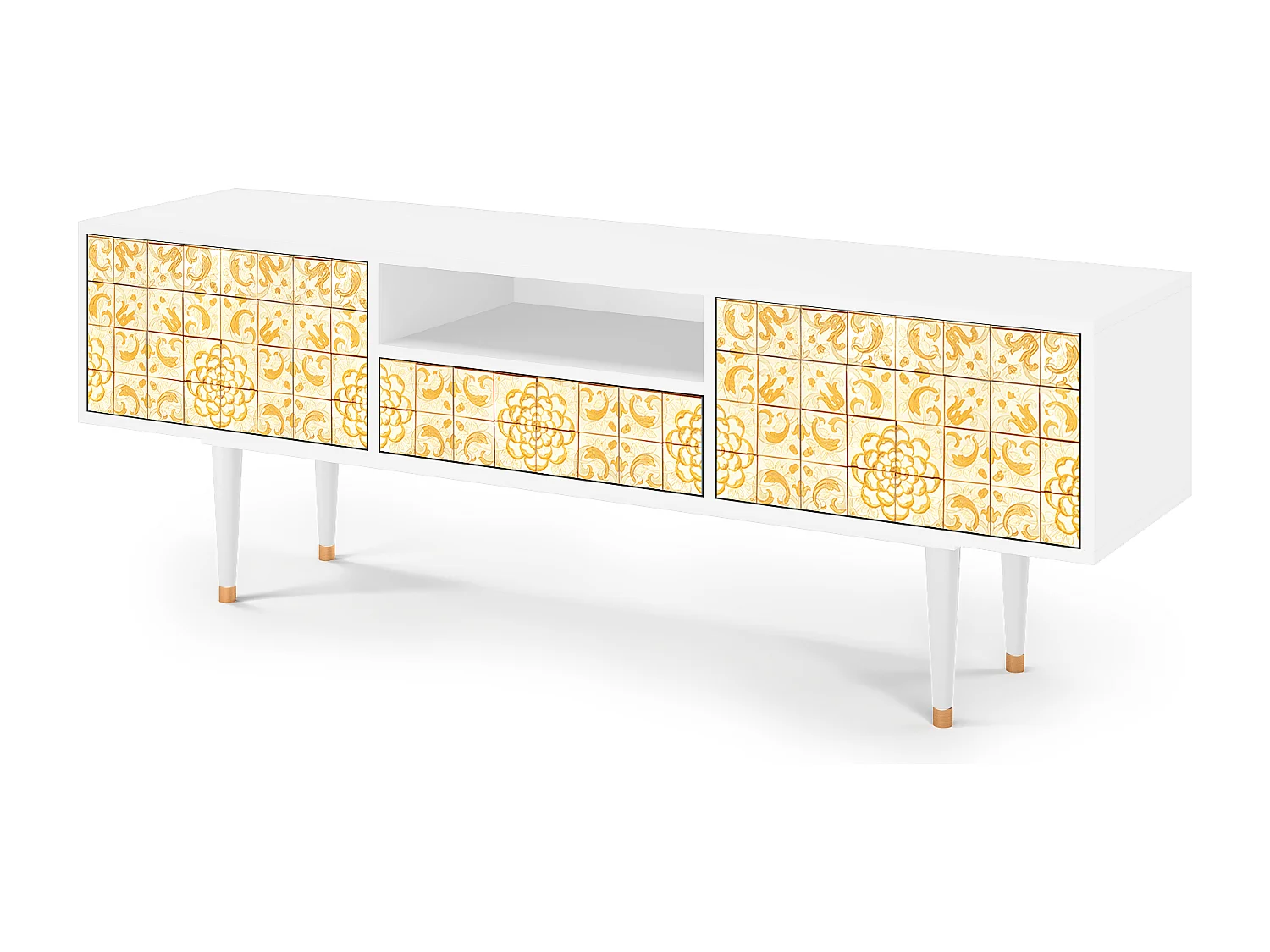 Mueble de TV - 170х59х41 cm - T6 - Sunshiny Tile, Branco