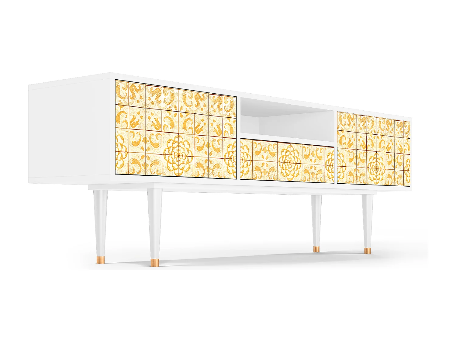 Mueble de TV - 170х59х41 cm - T6 - Sunshiny Tile, Branco