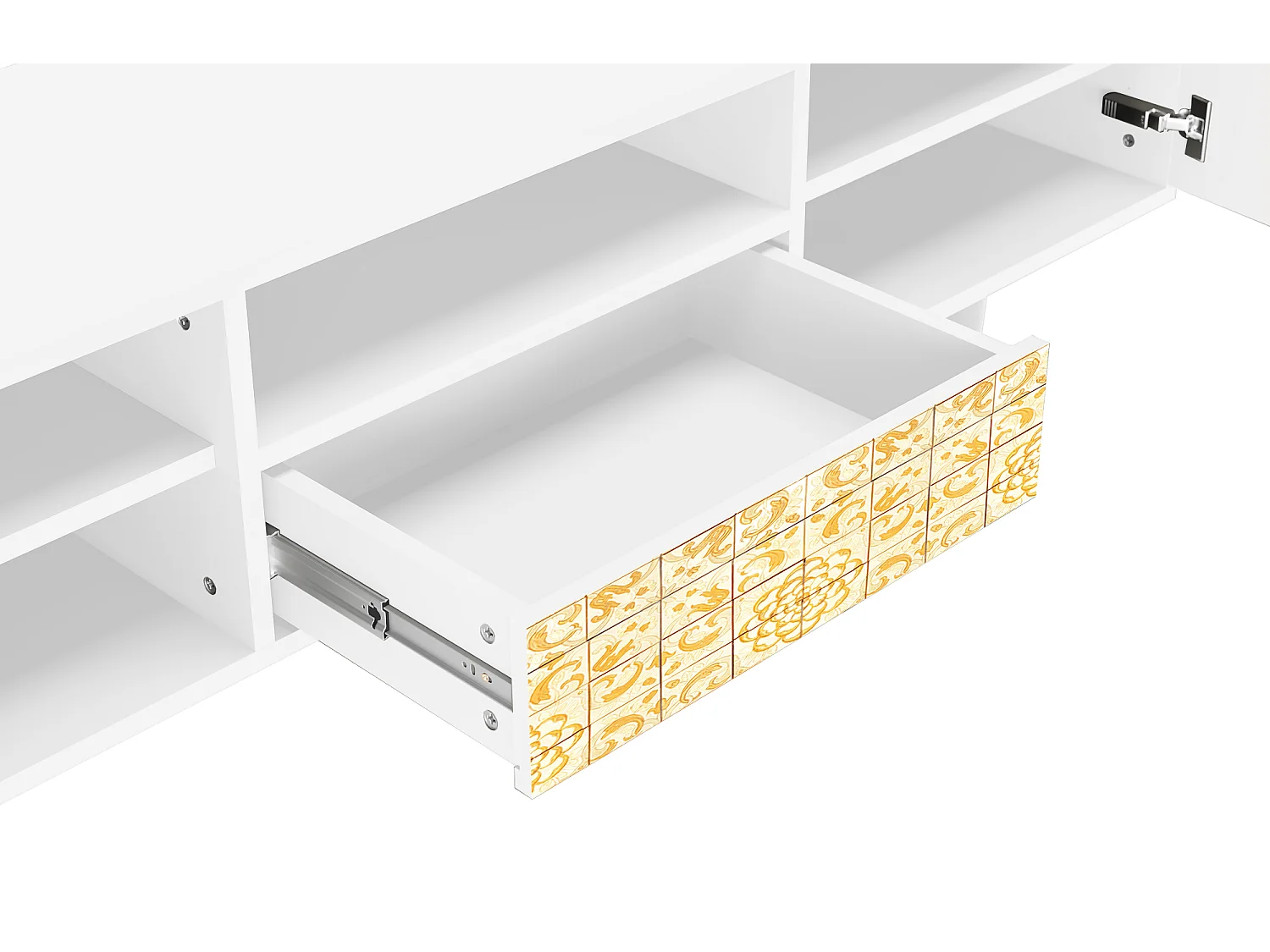 Mueble de TV - 170х59х41 cm - T6 - Sunshiny Tile, Blanco