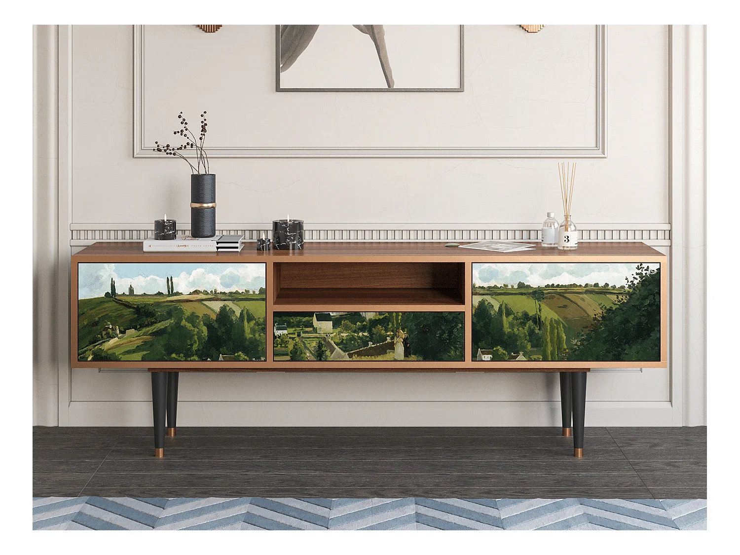 TV-Möbel - 170х59х41 cm - T6 - Jalais Hill by Pissarro, Walnuss