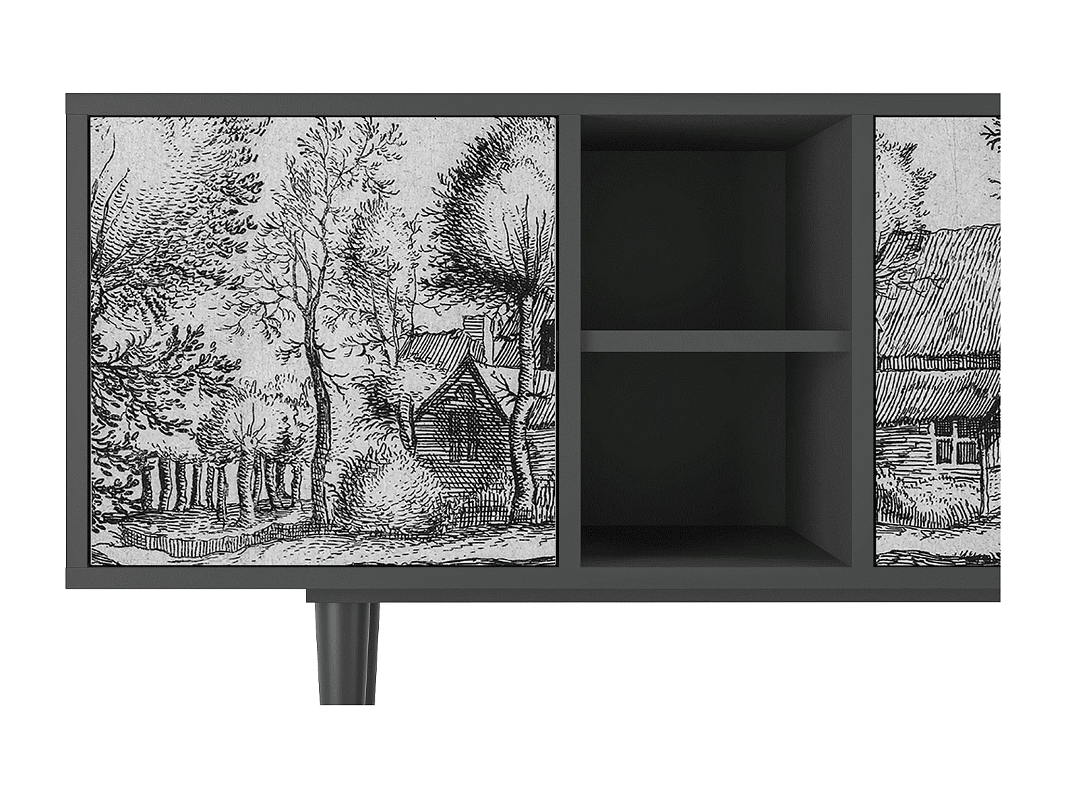 Meuble TV - 150х69х41 cm - T5 - A Pond, Anthracite