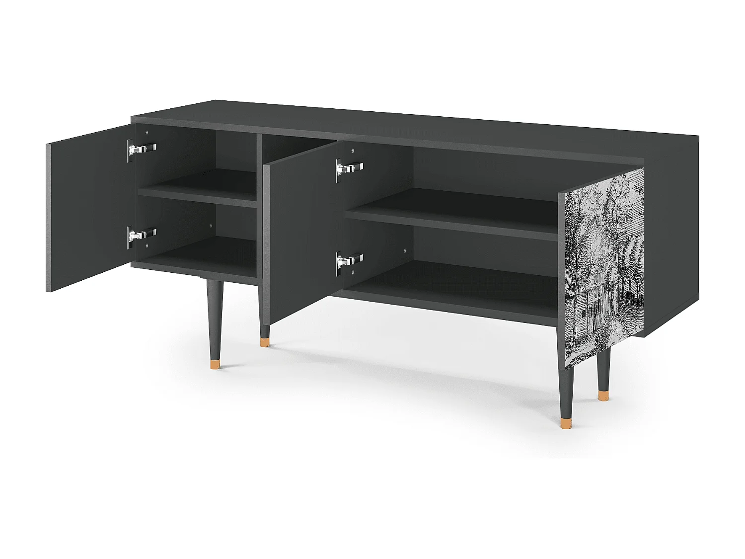 Meuble TV - 150х69х41 cm - T5 - A Pond, Anthracite