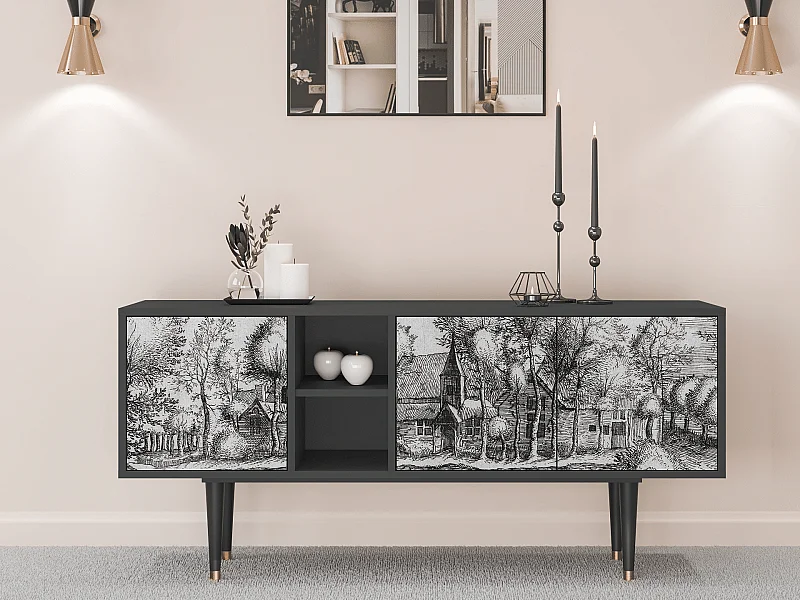 Szafka RTV - 150х69х41 cm - T5 - A Pond, Antracyt