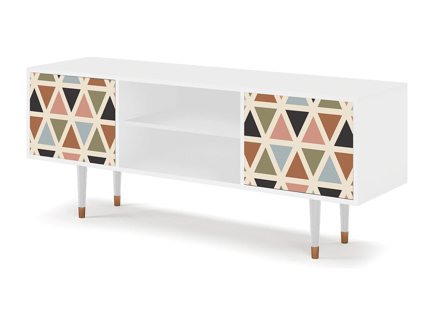 Meuble TV - 170х69х48 cm - T2 - Royal Triangles, Blanc