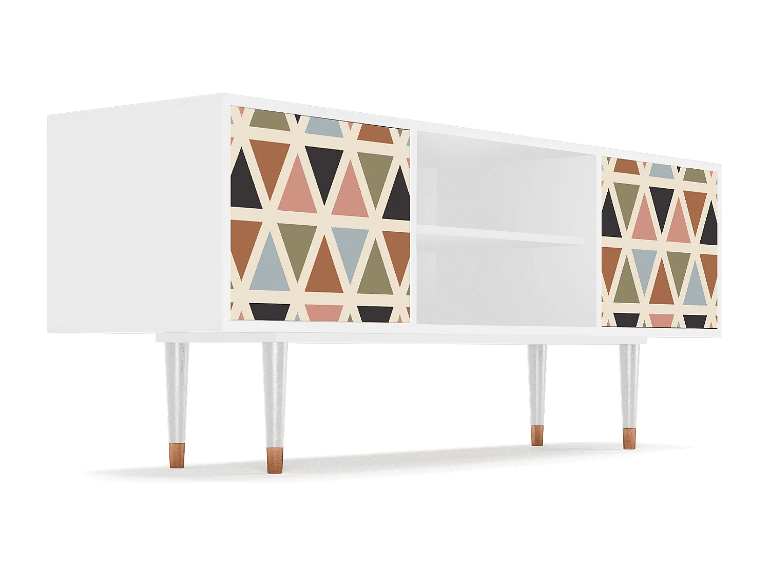 Meuble TV - 170х69х48 cm - T2 - Royal Triangles, Blanc