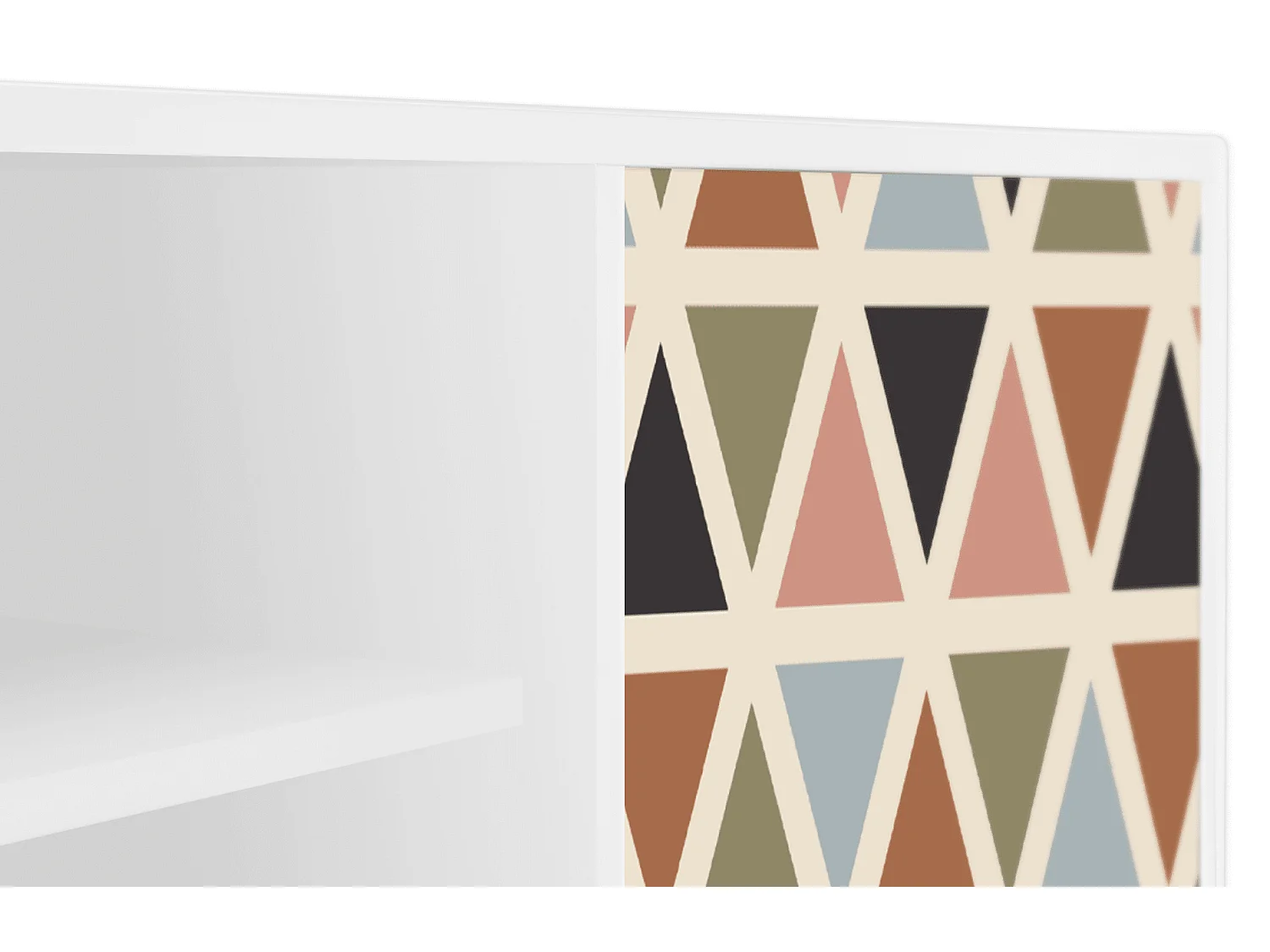 Meuble TV - 170х69х48 cm - T2 - Royal Triangles, Blanc