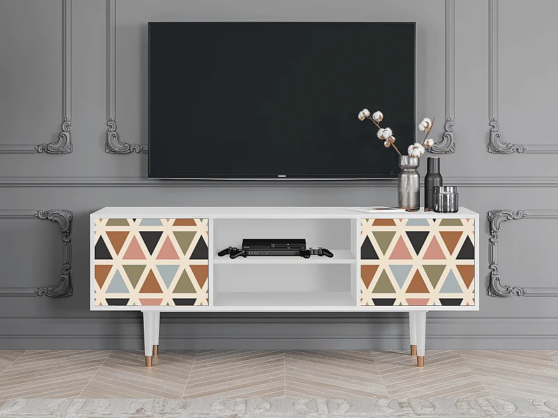 TV-meubel - 170х69х48 cm - T2 - Royal Triangles, Wit