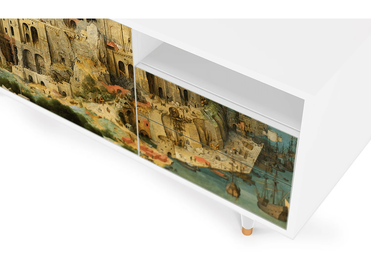 Meuble TV - 125х56х41 cm - T7 - Elder The Tower, Blanc