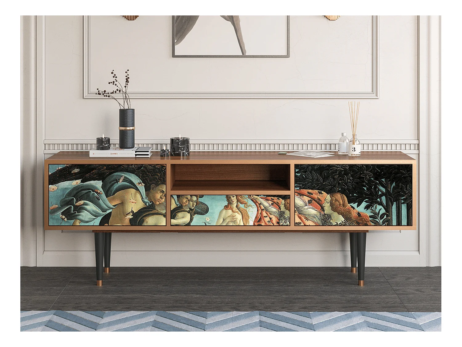 TV-Möbel - 170х59х41 cm - T6 - The Birth of Venus, Walnuss