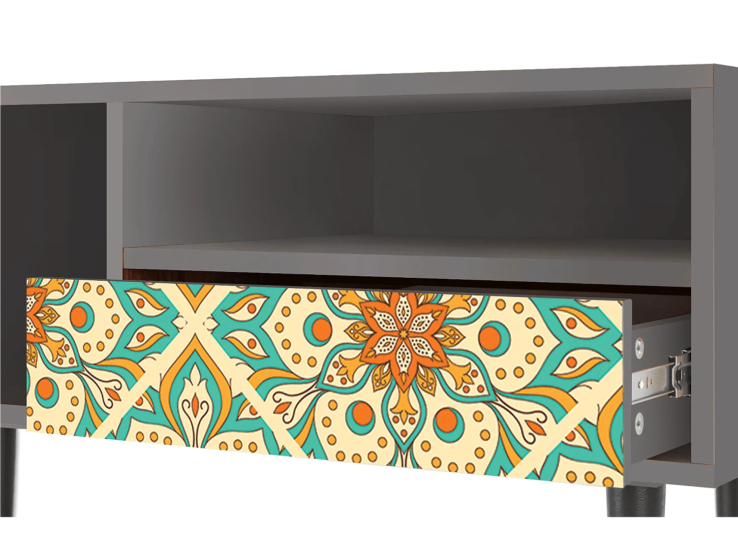 Mobile TV - 115х59х48 cm - T3 - Hindu Daisy, Grigio