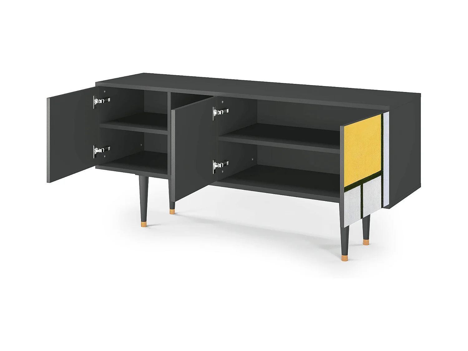 Meuble TV - 150х69х41 cm - T5 - Composition, Anthracite