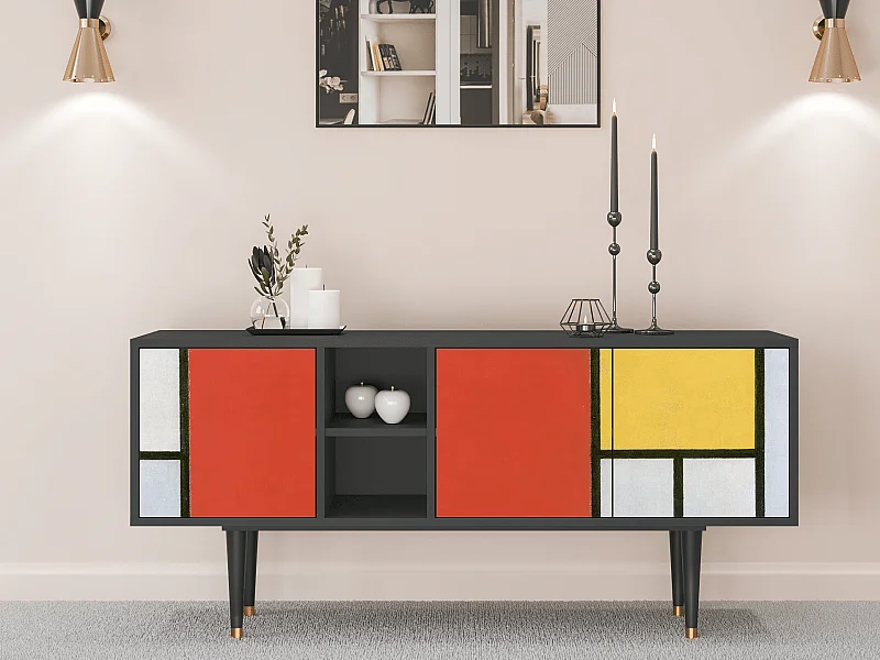 Meuble TV - 150х69х41 cm - T5 - Composition, Anthracite